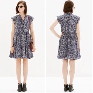 Madewell Silk Floral Newsprint Dress Size 4